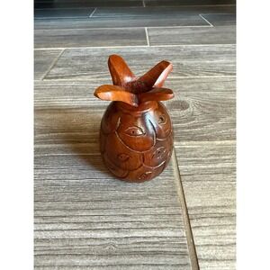 Hand Carved Wooden Pineapple Figurine St Martin Shipwreck Shop Unique Artisan